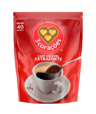 imagem de Café 3 Corações Solúvel Extra Forte 40g