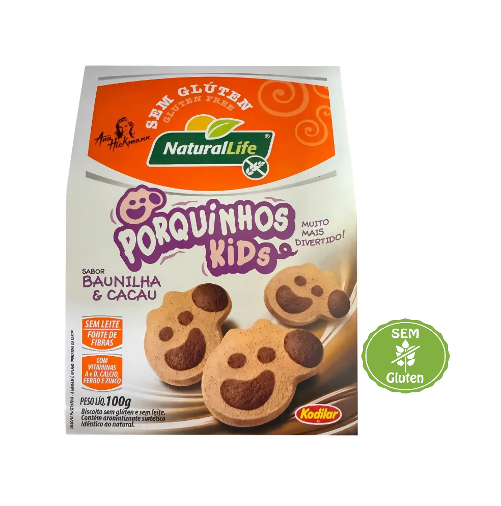 imagem de Biscoito Natural Life Porquinhos Kids Baunilha s/Glúten 100g
