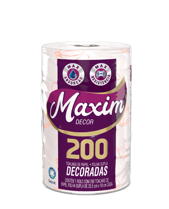 imagem de Toalha de Papel Maxim Decoradas 200 Folhas