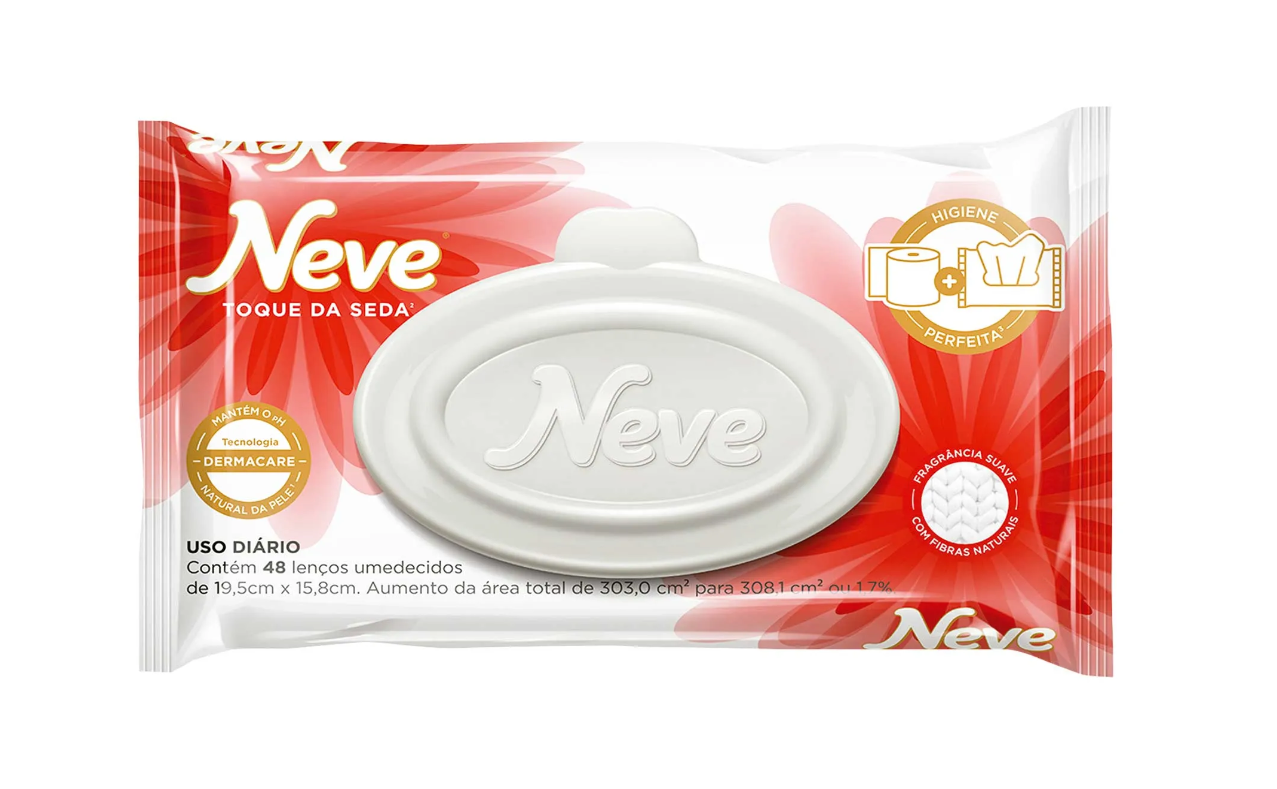 imagem de Toalha Umedecida Neve Toque de Seda c/48un