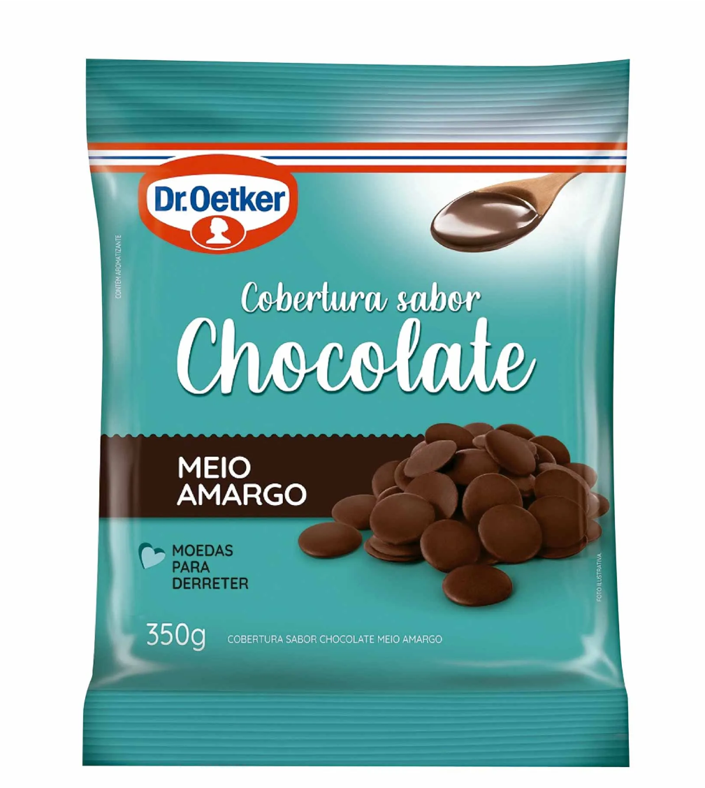 imagem de Cobertura Chocolate Dr Oetker Moeda Meio Amargo 350g