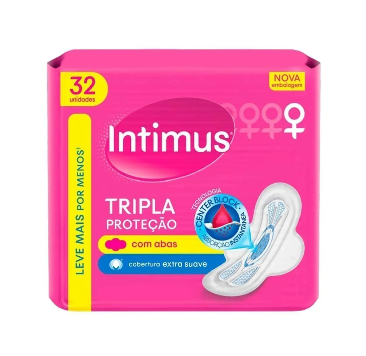 imagem de Absorvente Intimus Gel c/ Abas Tripla Proteção Suave c/32