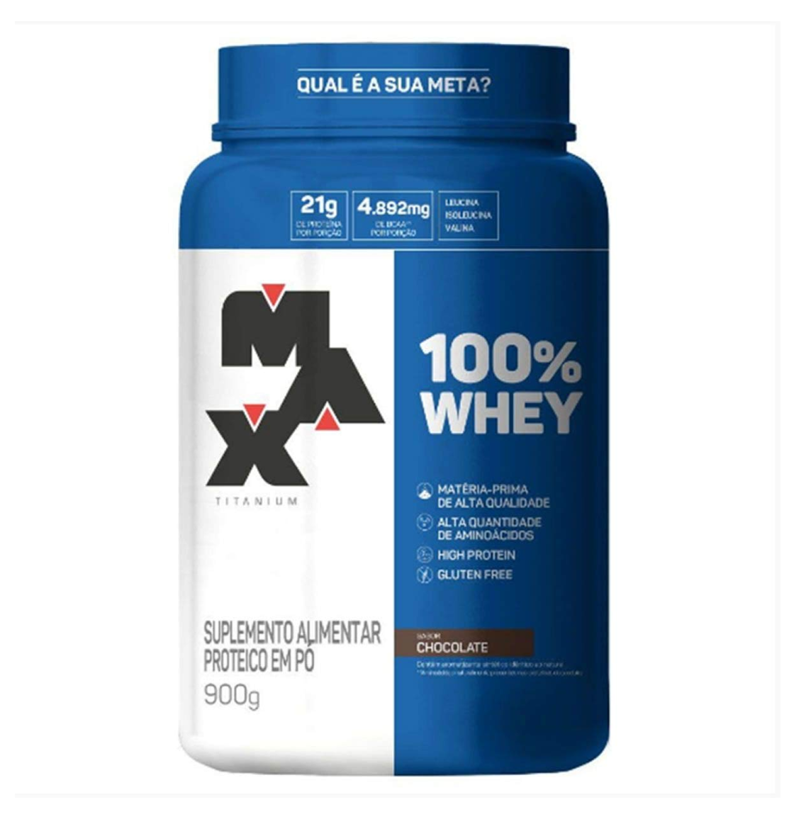 imagem de Whey 100% Max Titanium Chocolate Pote 900g