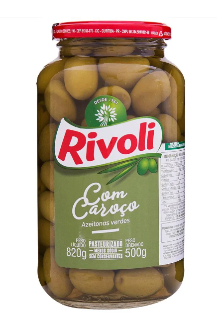 imagem de Azeitona Rivoli Verde c/ Caroço 500g