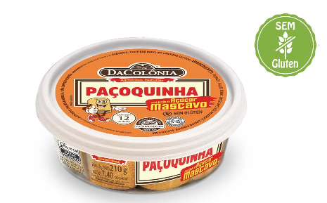 imagem de Doce Dacolônia Paçoca Açúcar Mascavo 210g