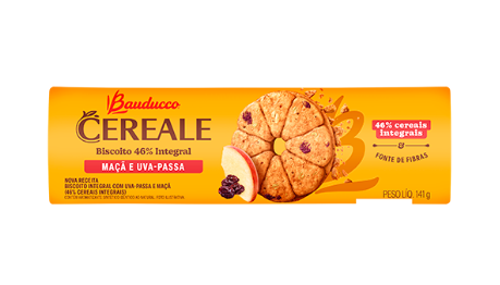 imagem de Biscoito Bauducco Cereale Maça e Uva Passa 141g