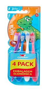 imagem de Escova Dental Condor Dino Macia c/ 4un Ref:8119-0