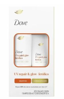 imagem de Kit Dove Shampoo Condicionador Uv Repair Glow + Ferúlico 500ml