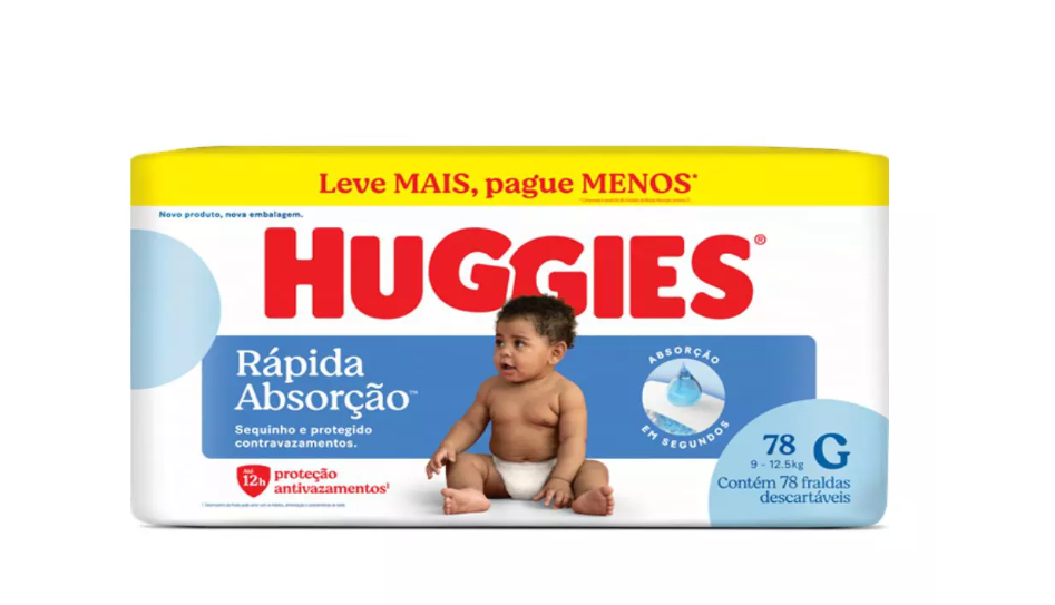 imagem de Fralda Descartável Huggies Rápida Absorção Hiper G c/78