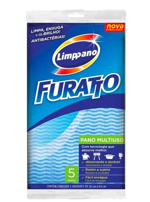 imagem de Pano Limppano Furatto Azul c/5un