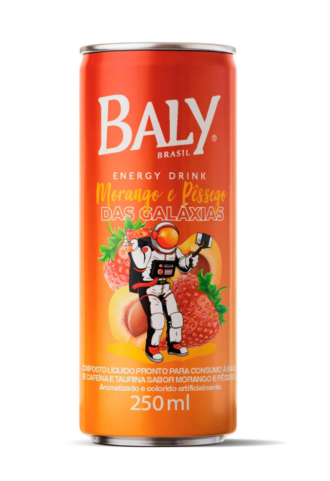 imagem de Energético Baly Morango e Pêssego 250ml