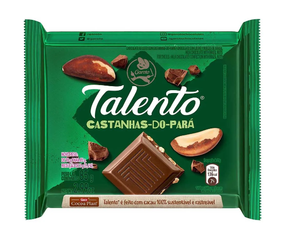 imagem de Chocolate Garoto Talento Castanha do Pará 85g