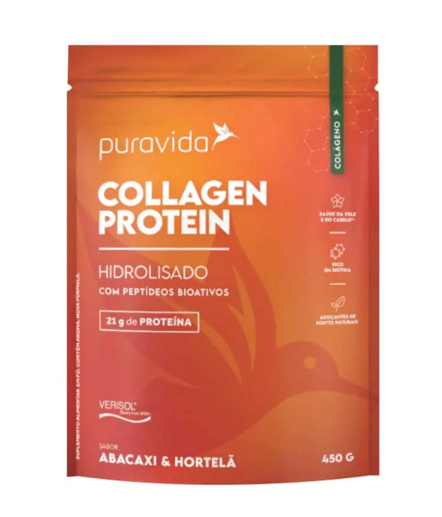 imagem de Colágeno Puravida Protein Abacaxi e Hortelã 450g