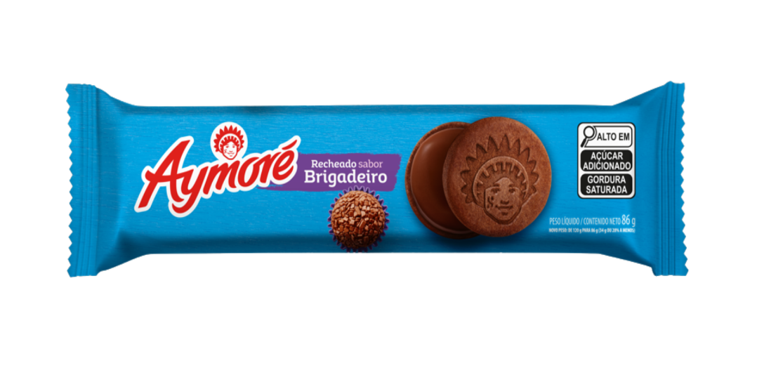 imagem de Biscoito Aymoré Recheado Brigadeiro 86g