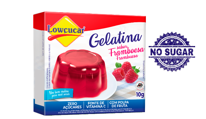 imagem de Gelatina Lowçúcar Framboesa 10g