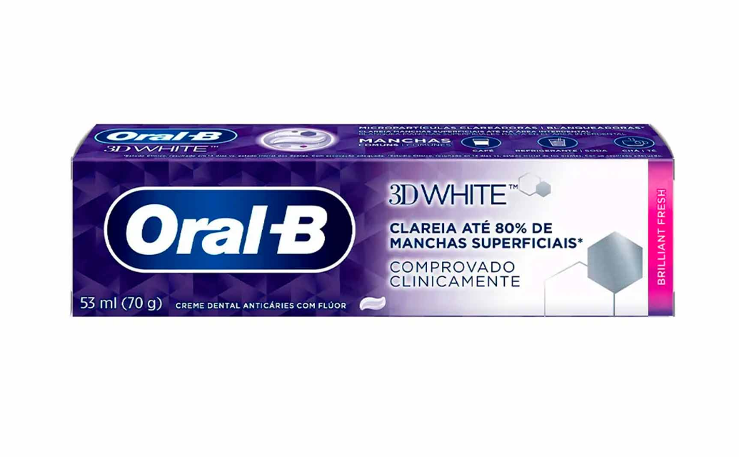 imagem de Creme Dental Oral B 3D White Brilliant Fresh  70g