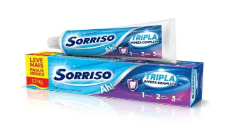 imagem de Creme Dental Sorriso Tripla Limpeza 120g