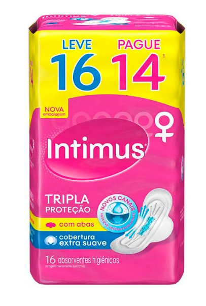 imagem de Absorvente Intimus Gel Abas Normal Suave Leve 16 Pague 14