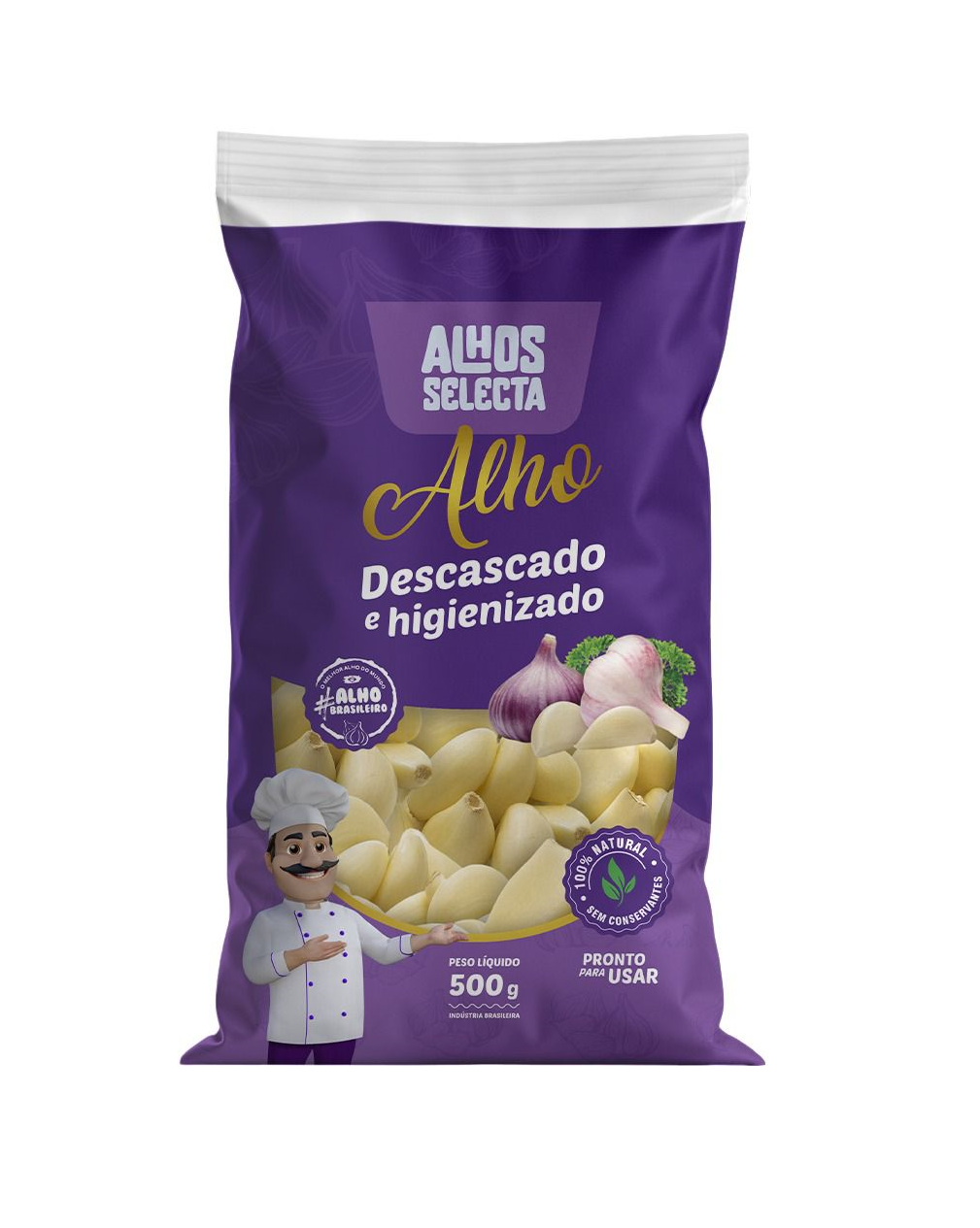 imagem de Alho Descascado Selecta 500g