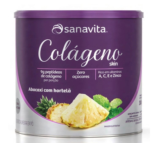 imagem de Colágeno Skin Sanavita Abacaxi c/ Hortelã 300g