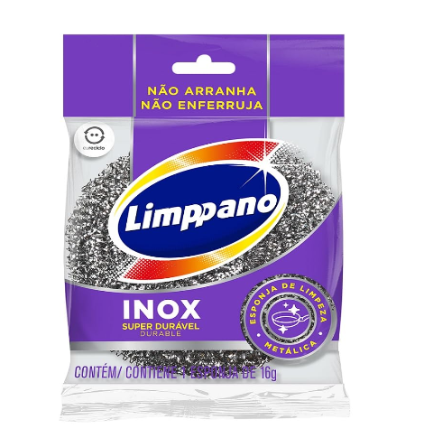 imagem de Esponja Limppano Inox Metálica 16g