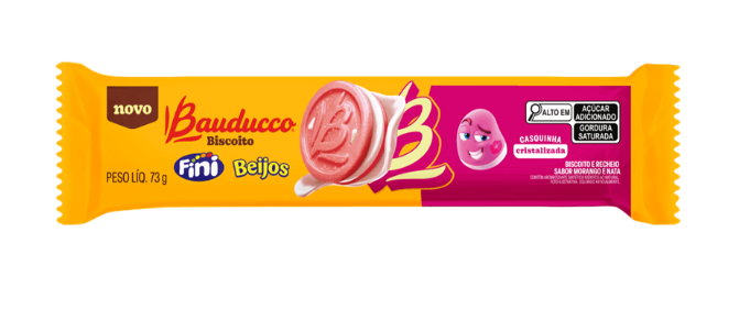imagem de Biscoito Bauducco Recheado Fini Beijos 73g