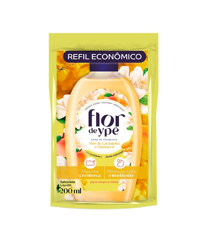 imagem de Sabão Liquido Flor de Ypê Flor Laranjeira e Damasco 200ml