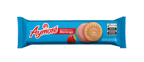 imagem de Biscoito Aymoré Recheado Morango 86g