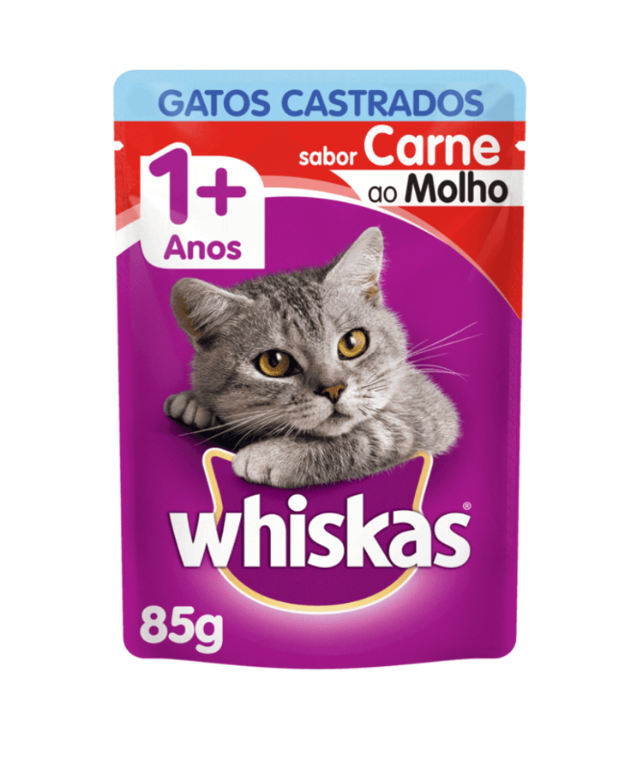 imagem de Ração Whiskas Carne Gatos Castrado Adulto 85g