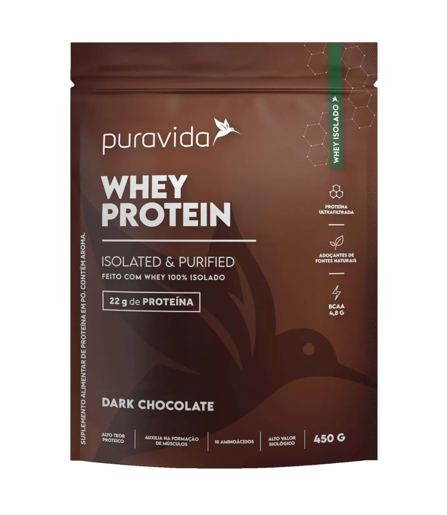 imagem de Suplemento Puravida Whey Protein Dark Chocolate 450g