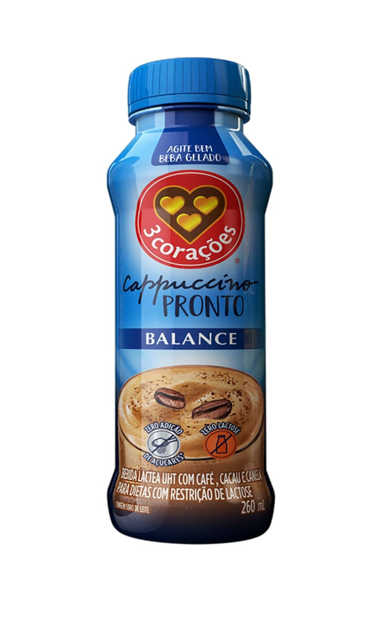 imagem de Bebida Láctea 3 Corações Cappuccino Balance 260ml