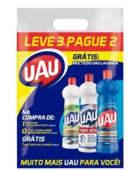 imagem de Kit Uau Cloro Desengordurante Multiuso Leve 3 Pague 2
