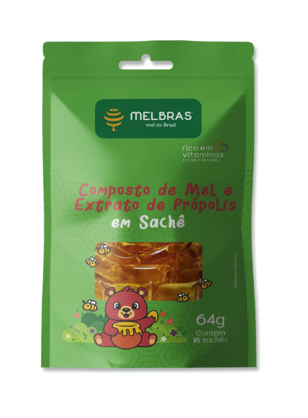 imagem de Mel Melbras Extrato Própolis Sachê 64g
