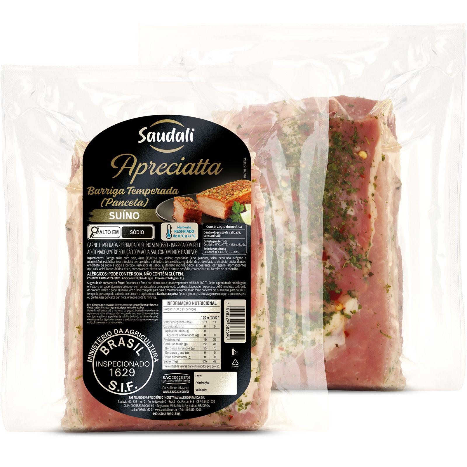 imagem de Carne Suína Barriga Temperada Saudali Peça Kg