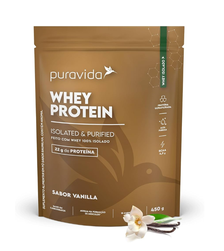 imagem de Suplemento Puravida Whey Protein Vanilla 450g