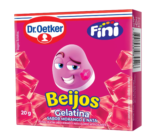 imagem de Gelatina Dr Oetker Fini Beijos Morango 20g