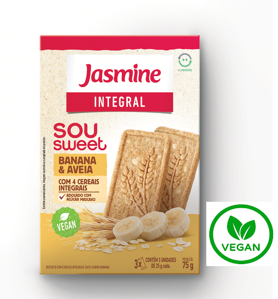imagem de Biscoito Jasmine Sow Sweet Banana Aveia Integral 75g