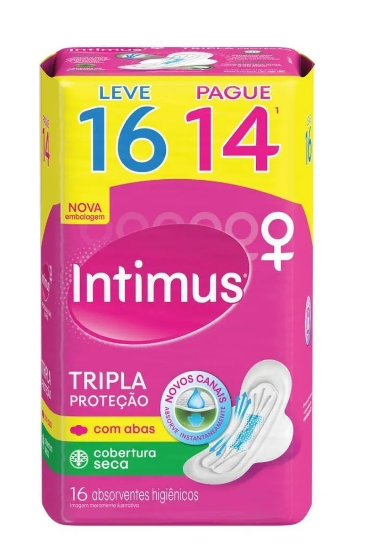 imagem de Absorvente Intimus Gel c/ Abas Normal Seco Leve 16 Pague 14