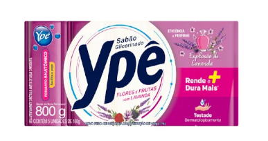 imagem de Sabão Barra Ypê Flores e Frutas com Lavanda 800g