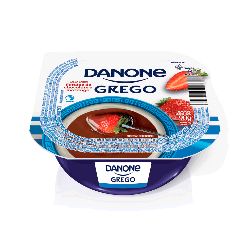 Iogurte Danone Grego Chocolate c/ Morango 90g | Supermercado Soares | Loji