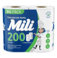 imagem de Toalha de Papel Mili Big Pack 200 Folhas c/ 2 Rolos